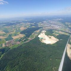 Flugwegposition um 10:50:30: Aufgenommen in der Nähe von Kelheim, Deutschland in 1376 Meter